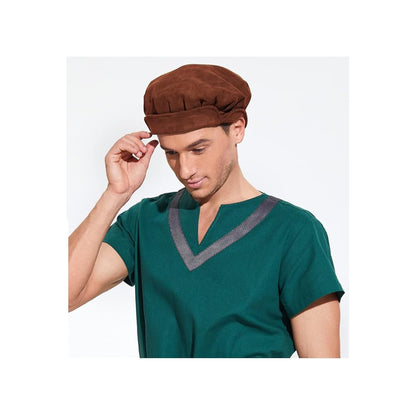 Soft Suede Medieval Hat Beret Renaissance Festival Cap for Men Women Ren Faire Costume Accessories