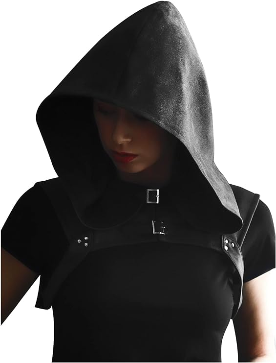 Steampunk Rogue Cowl Hat Faux Suede Medieval Gothic Cape Cosplay Accessories