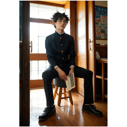 Takakura Ken Cosplay Costume with Glasses Full Set Outfit Men Uniform For Halloween Party