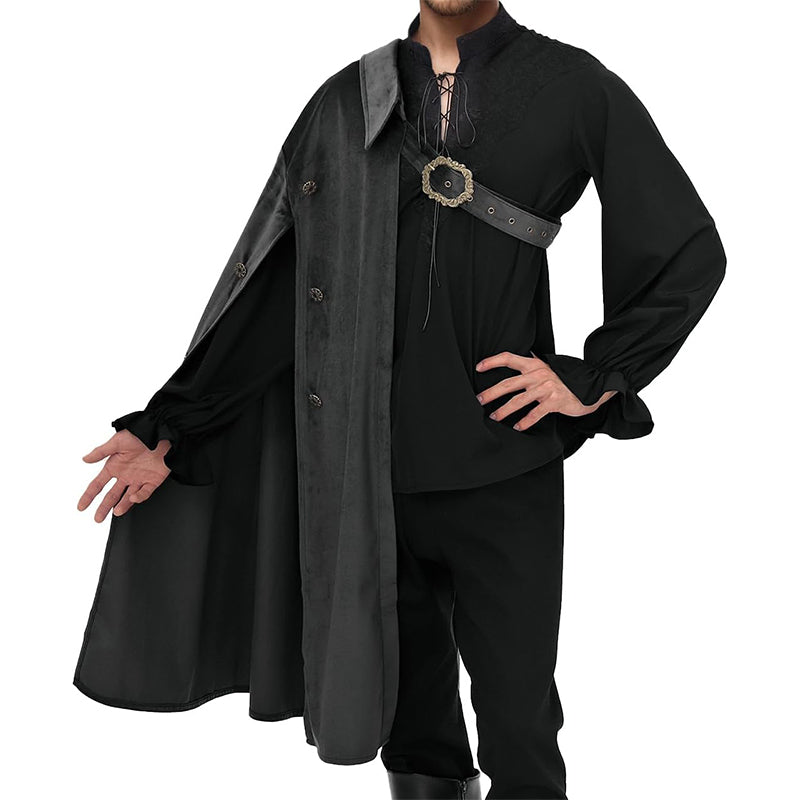 Unisex Medieval Renaissance Half Shoulder Cape Shawl Knight Shawl Shrug LARP Warrior Cloak Costume Accessories