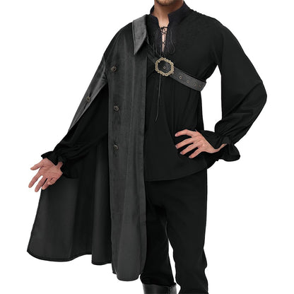 Unisex Medieval Renaissance Half Shoulder Cape Shawl Knight Shawl Shrug LARP Warrior Cloak Costume Accessories