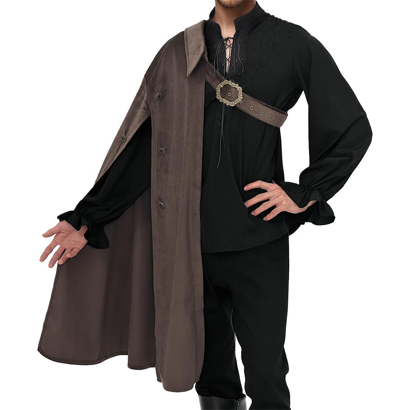 Unisex Medieval Renaissance Half Shoulder Cape Shawl Knight Shawl Shrug LARP Warrior Cloak Costume Accessories