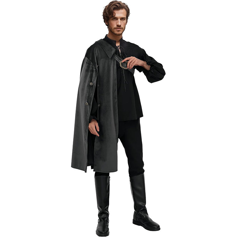 Unisex Medieval Renaissance Half Shoulder Cape Shawl Knight Shawl Shrug LARP Warrior Cloak Costume Accessories