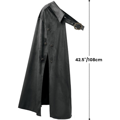 Unisex Medieval Renaissance Half Shoulder Cape Shawl Knight Shawl Shrug LARP Warrior Cloak Costume Accessories