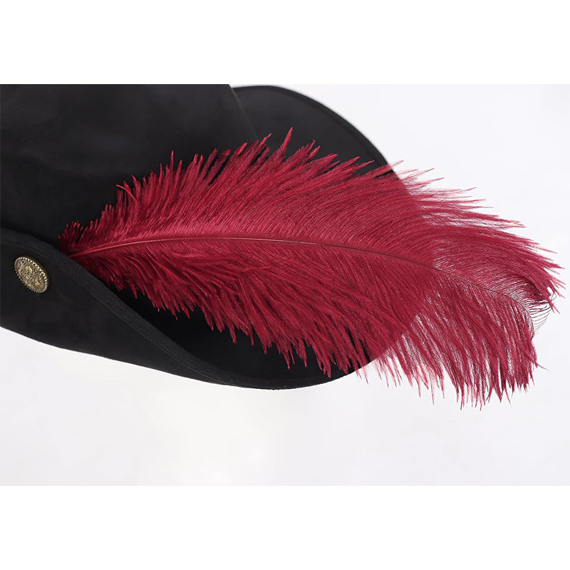 Unisex Medieval Renaissance Musketeer Hat Colonial Tricorn Headwear Hat Costume Accessories