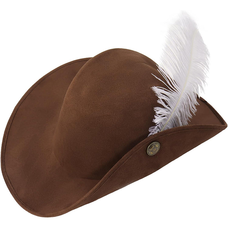 Unisex Medieval Renaissance Musketeer Hat Colonial Tricorn Headwear Hat Costume Accessories