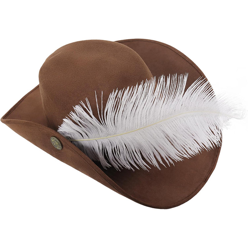 Unisex Medieval Renaissance Musketeer Hat Colonial Tricorn Headwear Hat Costume Accessories