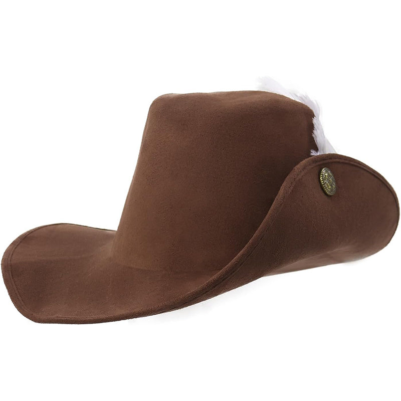 Unisex Medieval Renaissance Musketeer Hat Colonial Tricorn Headwear Hat Costume Accessories
