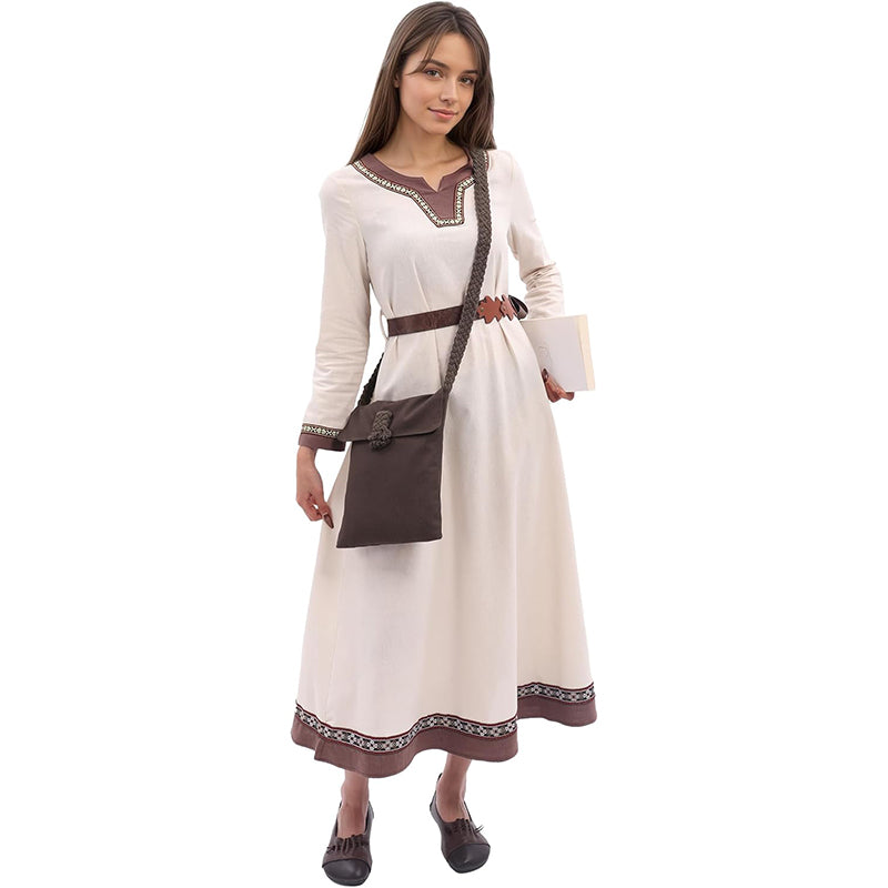 Unisex Medieval Shoulder Bag Renaissance Crossbody Handbag With Braid Shape Strap Waist Pack Pouch Cosplay Costume Accessories