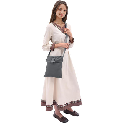 Unisex Medieval Shoulder Bag Renaissance Crossbody Handbag With Braid Shape Strap Waist Pack Pouch Cosplay Costume Accessories