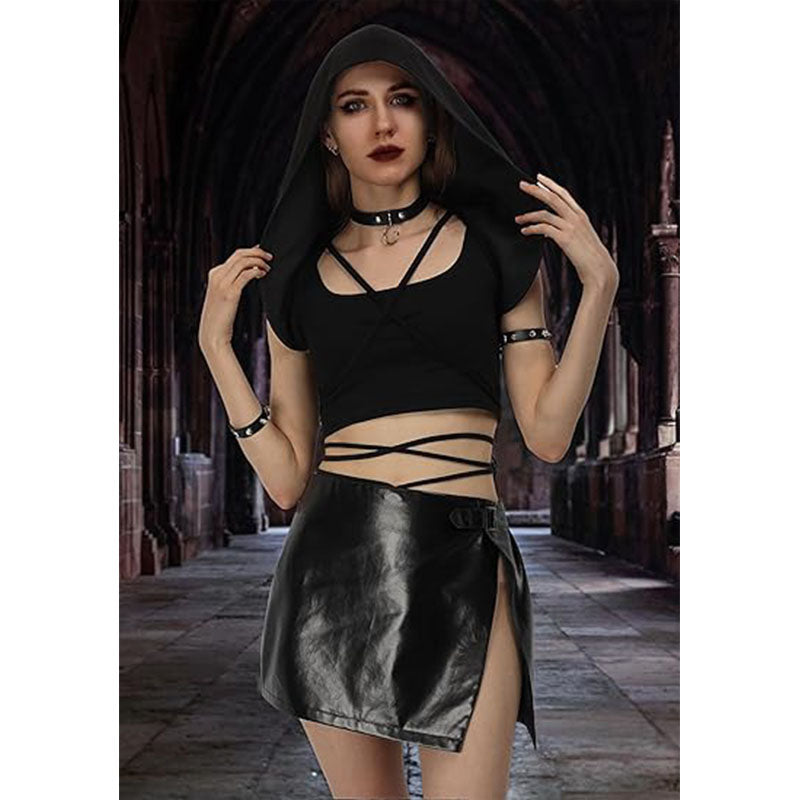 Unisex Steampunk Hood Medieval Cowl Renaissance Gothic Hat Cosplay Cap Costume Accessories