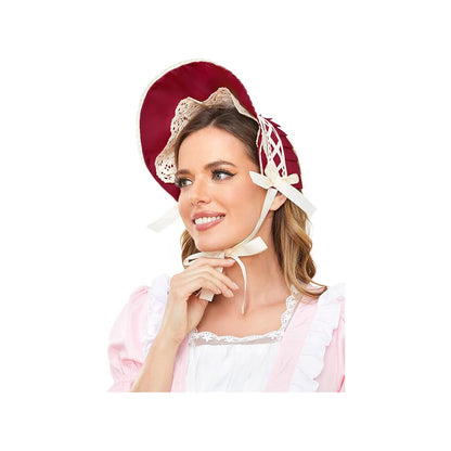 Victorian Lace Bonnet Hat Colonial Pioneer Head-wear Christmas Carol Tea Party Costume Sun Cap for Women