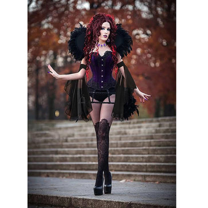 Women Victorian Long Tulle Gloves Gothic Black White Lace Chiffon Detachable Sleeves Vampire Witch Cosplay Costume Accessories