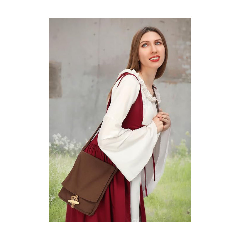 Viking Canvas Shoulder Bag, Renaissance Medieval Small Pilgrim Pouch Bag