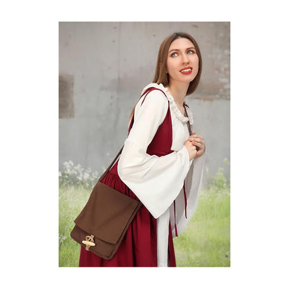 Viking Canvas Shoulder Bag, Renaissance Medieval Small Pilgrim Pouch Bag
