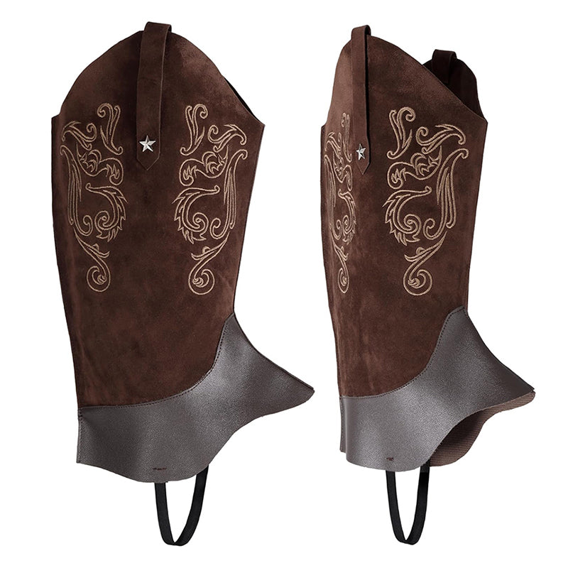 Western Cowboy Boots Covers Adult Rodeo West Theme Leg Covers Renaissance Leg Guards Cosplay Costume Accessories