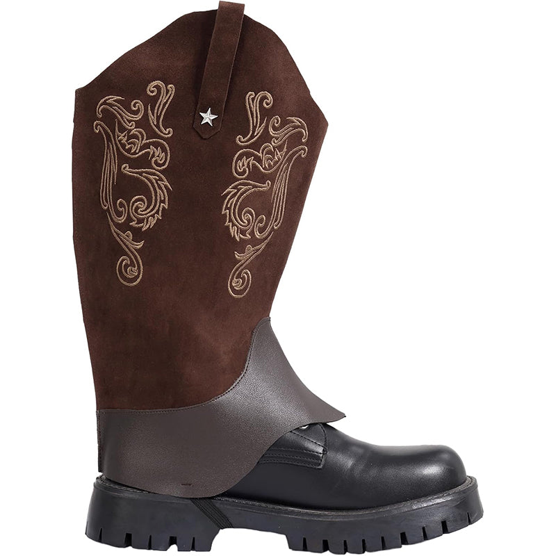 Western Cowboy Boots Covers Adult Rodeo West Theme Leg Covers Renaissance Leg Guards Cosplay Costume Accessories