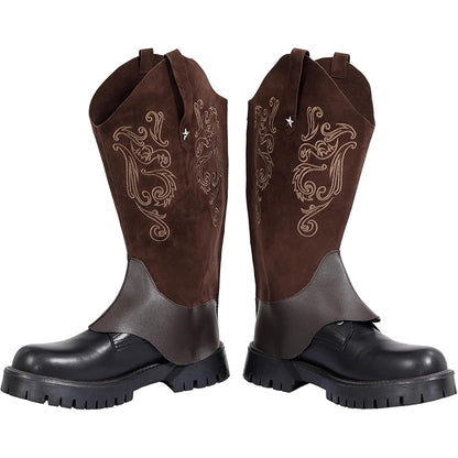 Western Cowboy Boots Covers Adult Rodeo West Theme Leg Covers Renaissance Leg Guards Cosplay Costume Accessories