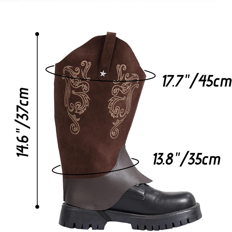 Western Cowboy Boots Covers Adult Rodeo West Theme Leg Covers Renaissance Leg Guards Cosplay Costume Accessories