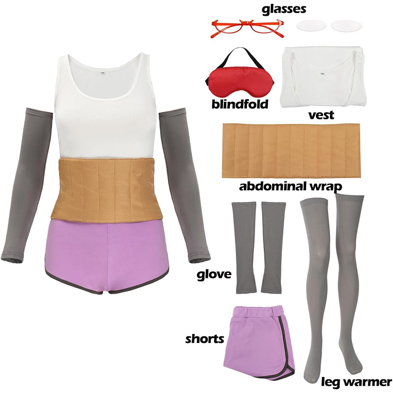 Women Anime Ayase Cosplay Costume Set Vest Shorts Eye Mask Glasses For Halloween Party Festival