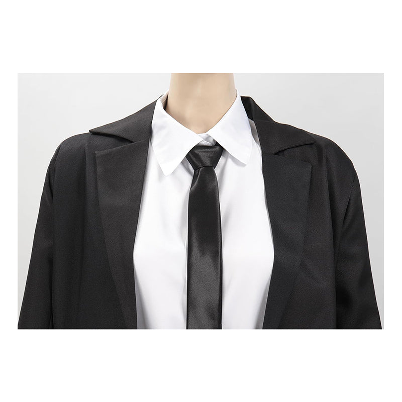 Women Anime Cosplay Costume Full Set Black Coat Outfits For Halloween Party