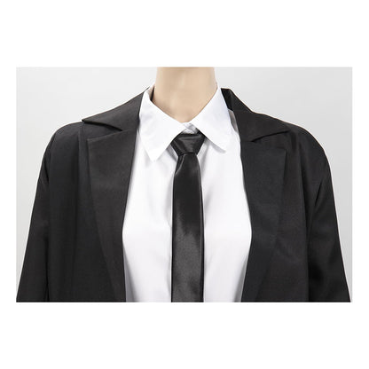 Women Anime Cosplay Costume Full Set Black Coat Outfits For Halloween Party