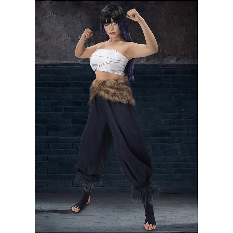 Women Anime Cosplay Costume Tube Top Pants Apron for Halloween Party