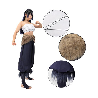 Women Anime Cosplay Costume Tube Top Pants Apron for Halloween Party