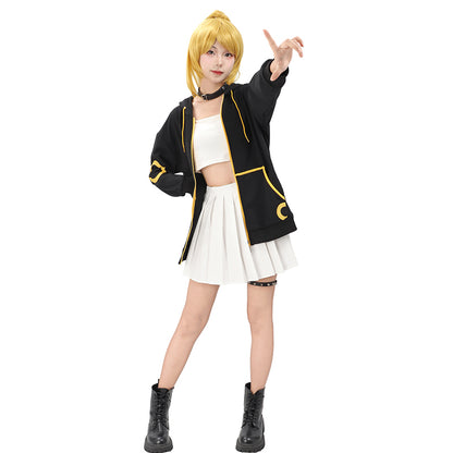 Women Anime Cosplay Hoodie Sweatshirt With Ears Tail Costume for Halloween Christmas