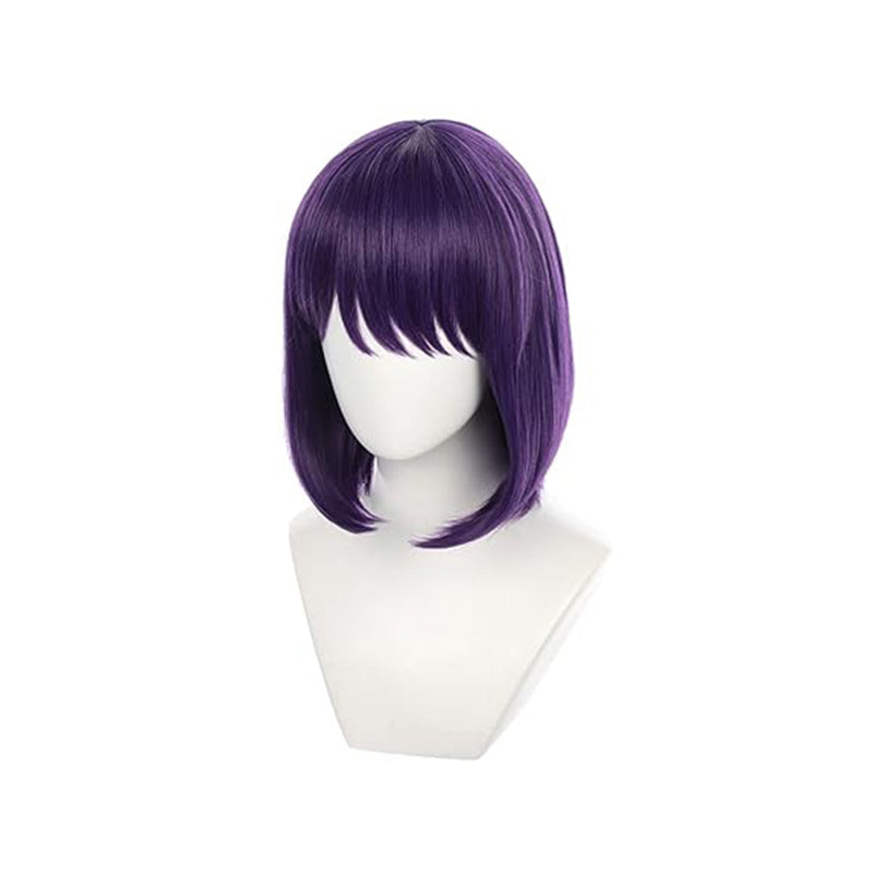 Women Anime Cosplay Wig Purple Short Hair Costume Accessories For Halloween Party
