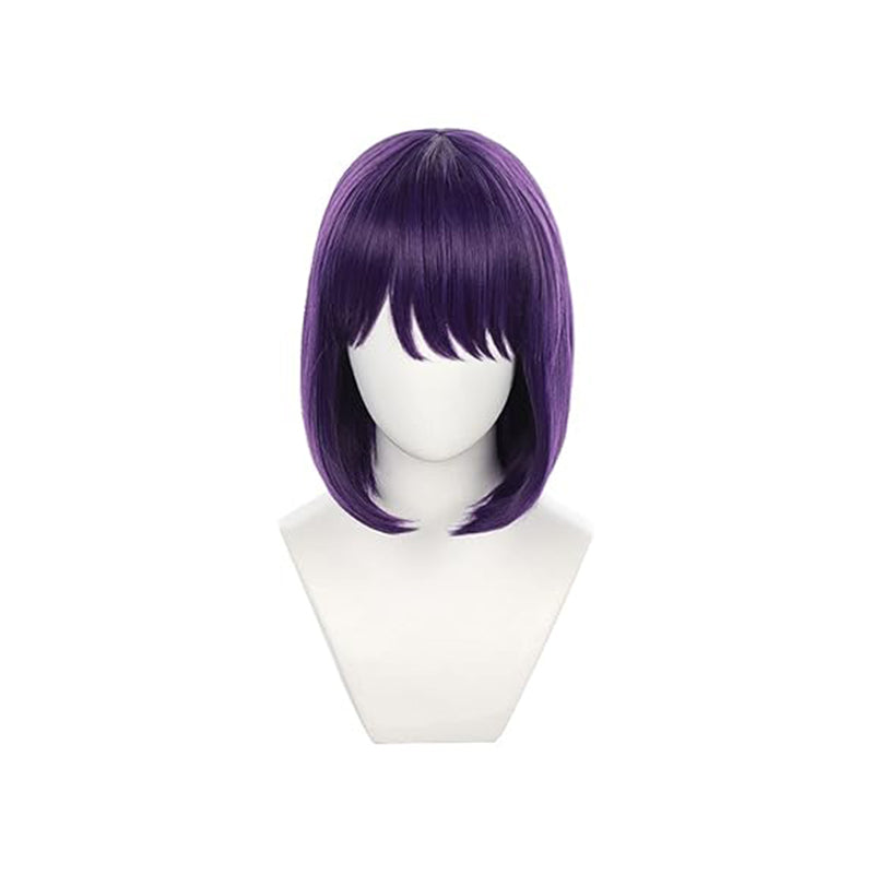 Women Anime Cosplay Wig Purple Short Hair Costume Accessories For Halloween Party