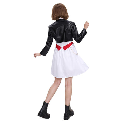 Women Cosplay Anime Dance Costume Full Sets Outfit Black Jacket with Dress For Halloween Party