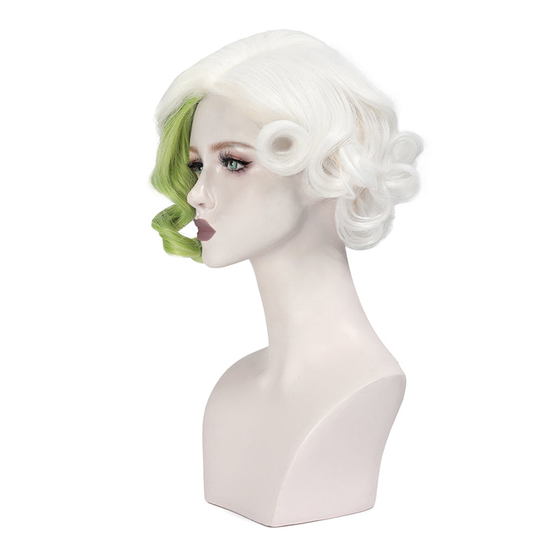 Women Curly Green Wig Anime Cosplay Hair Short Bob Wig For Halloween Party