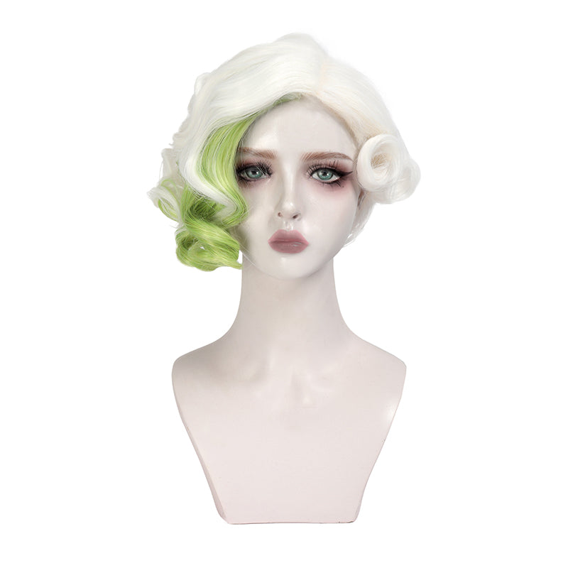 Women Curly Green Wig Anime Cosplay Hair Short Bob Wig For Halloween Party