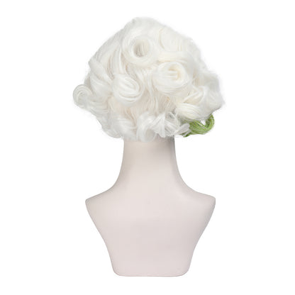 Women Curly Green Wig Anime Cosplay Hair Short Bob Wig For Halloween Party