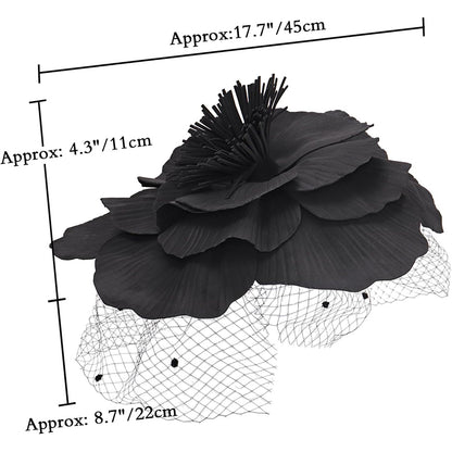 Women Derby Hats With Headband And Clip Large Flower Tea Party Head-wear Cocktail Wedding Cap Hat Costume Accessories