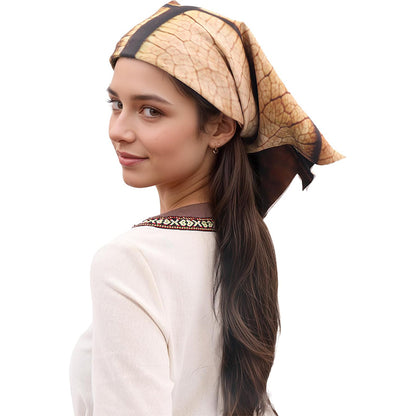 Women Leaf Shaped Headscarf Triangular Neckerchief Square Scarf Pattern Hair Wrap Costume Accessories For Party Festival Daily Wear