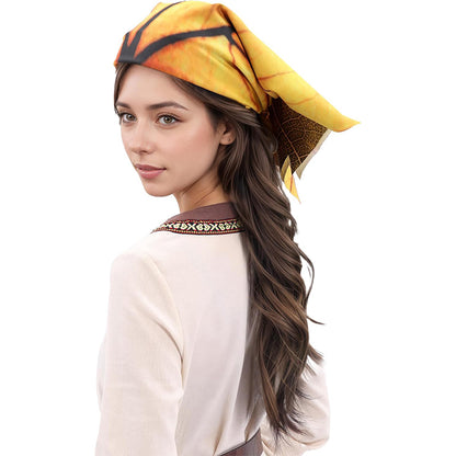 Women Leaf Shaped Headscarf Triangular Neckerchief Square Scarf Pattern Hair Wrap Costume Accessories For Party Festival Daily Wear