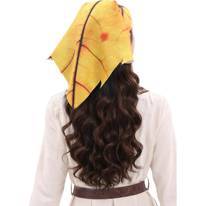 Women Leaf Shaped Headscarf Triangular Neckerchief Square Scarf Pattern Hair Wrap Costume Accessories For Party Festival Daily Wear
