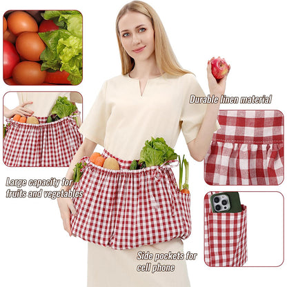 Women Linen Gardening Apron With Pockets Farm Orchard Garden Apron Costume Accessories