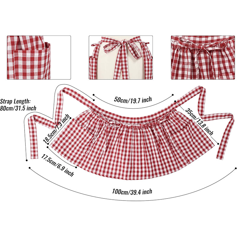 Women Linen Gardening Apron With Pockets Farm Orchard Garden Apron Costume Accessories