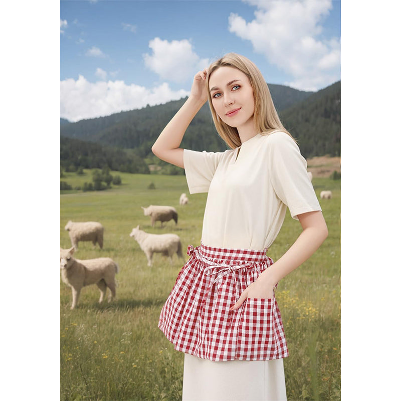 Women Linen Gardening Apron With Pockets Farm Orchard Garden Apron Costume Accessories