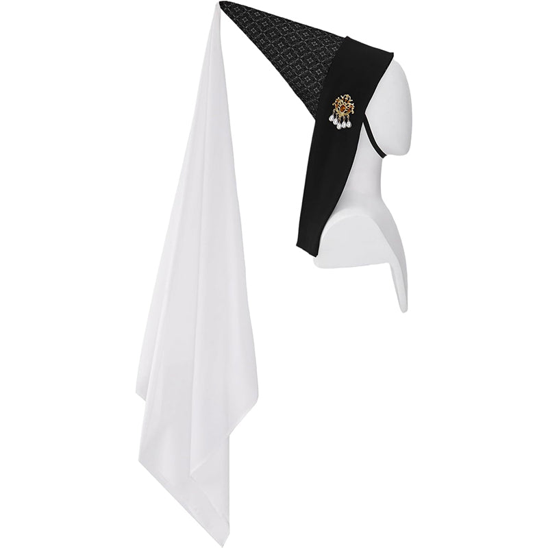 Women Medieval Hennin Hat With Veil Middle Ages Headwear Renaissance Headpiece LARP Halloween Hat Cosplay Costume Accessories