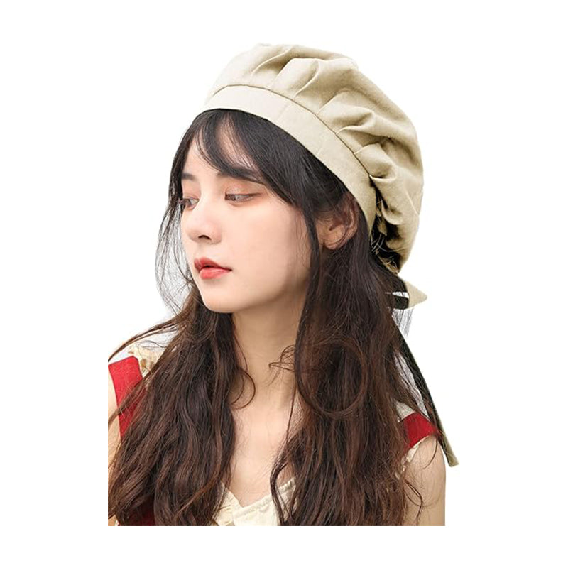 Women Medieval Bonnet Cap Linen Colonial Amish Peasant Mob Hat Renaissance Head-wear Hat Cosplay Costume Accessories