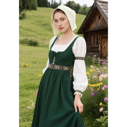 Women Medieval Coif Cap Renaissance Victorian Bonnet Peasant Amish Hat Colonial Coif Headwear Cosplay Costume Accessories