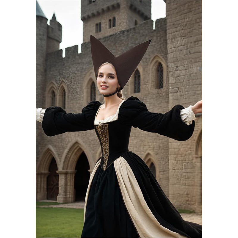 Women Medieval Escoffion Hat 15th Century Noblewoman Headdress Renaissance Hat Cosplay Costume Accessories