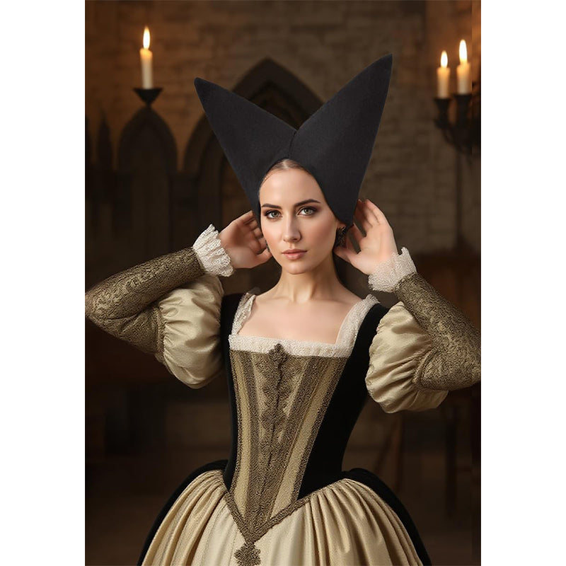 Women Medieval Escoffion Hat 15th Century Noblewoman Headdress Renaissance Hat Cosplay Costume Accessories