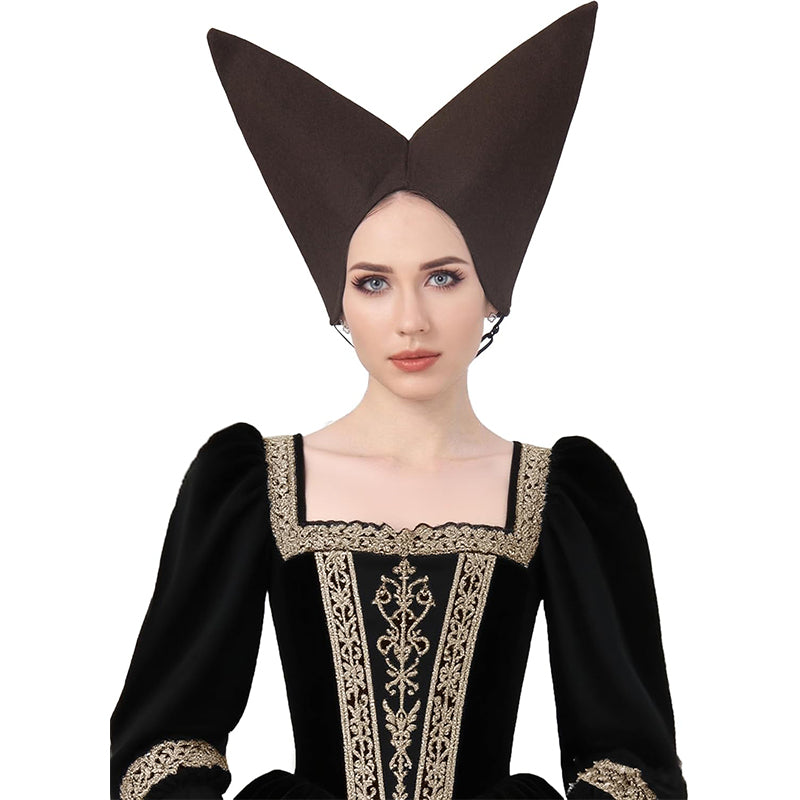 Women Medieval Escoffion Hat 15th Century Noblewoman Headdress Renaissance Hat Cosplay Costume Accessories