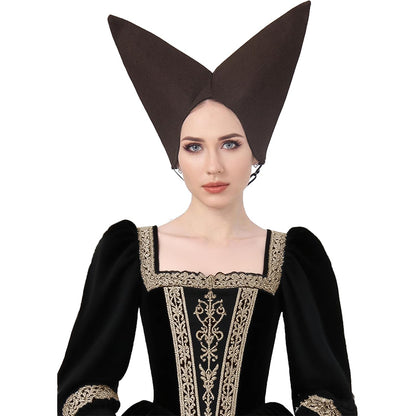 Women Medieval Escoffion Hat 15th Century Noblewoman Headdress Renaissance Hat Cosplay Costume Accessories