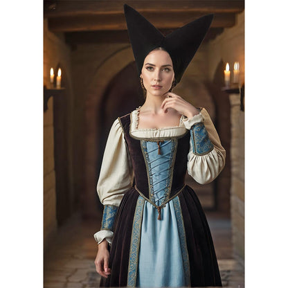 Women Medieval Escoffion Hat 15th Century Noblewoman Headdress Renaissance Hat Cosplay Costume Accessories